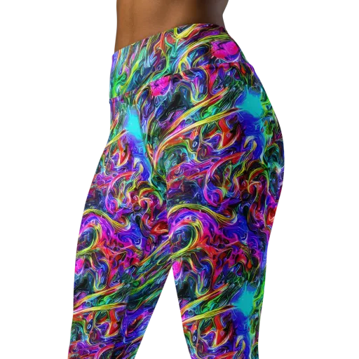 Synthetic Sunset on a Yoga Leggings