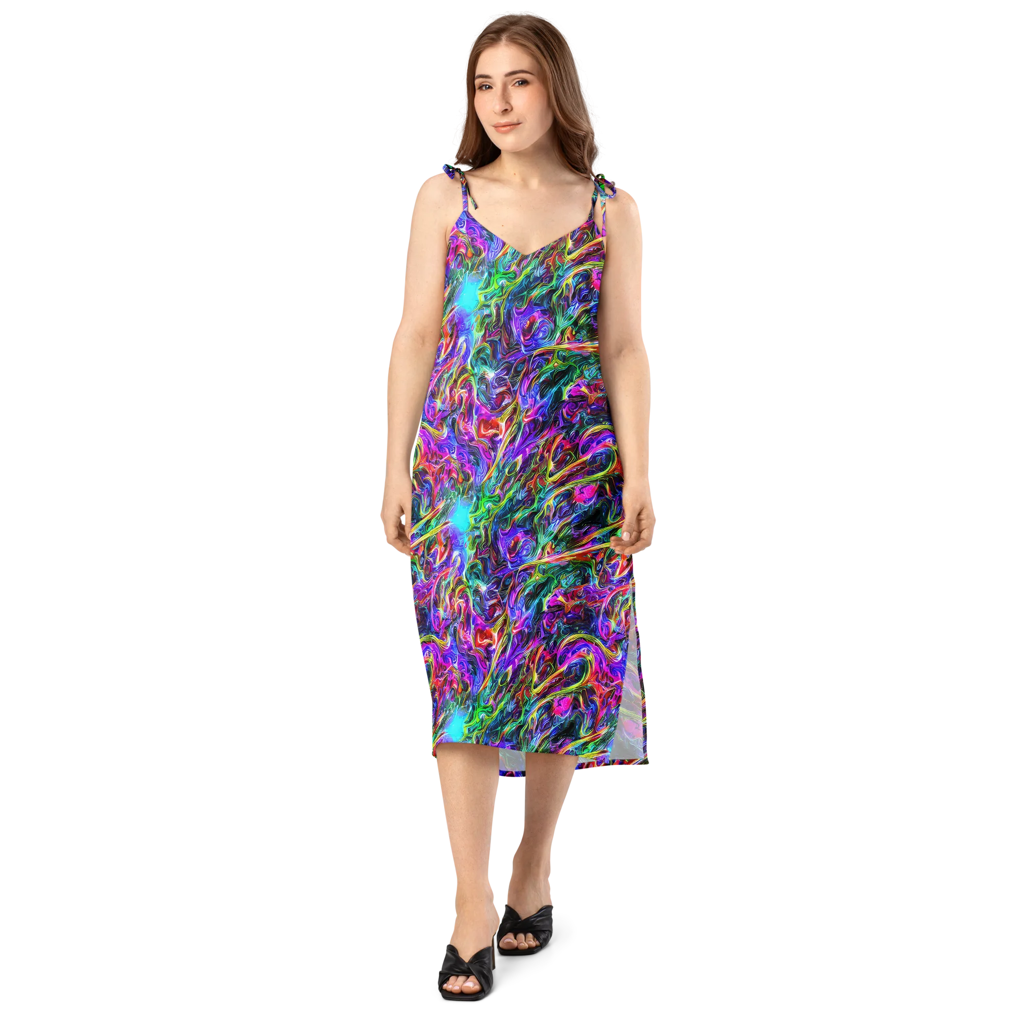 Synthetic Sunset on Slip Dress — Front