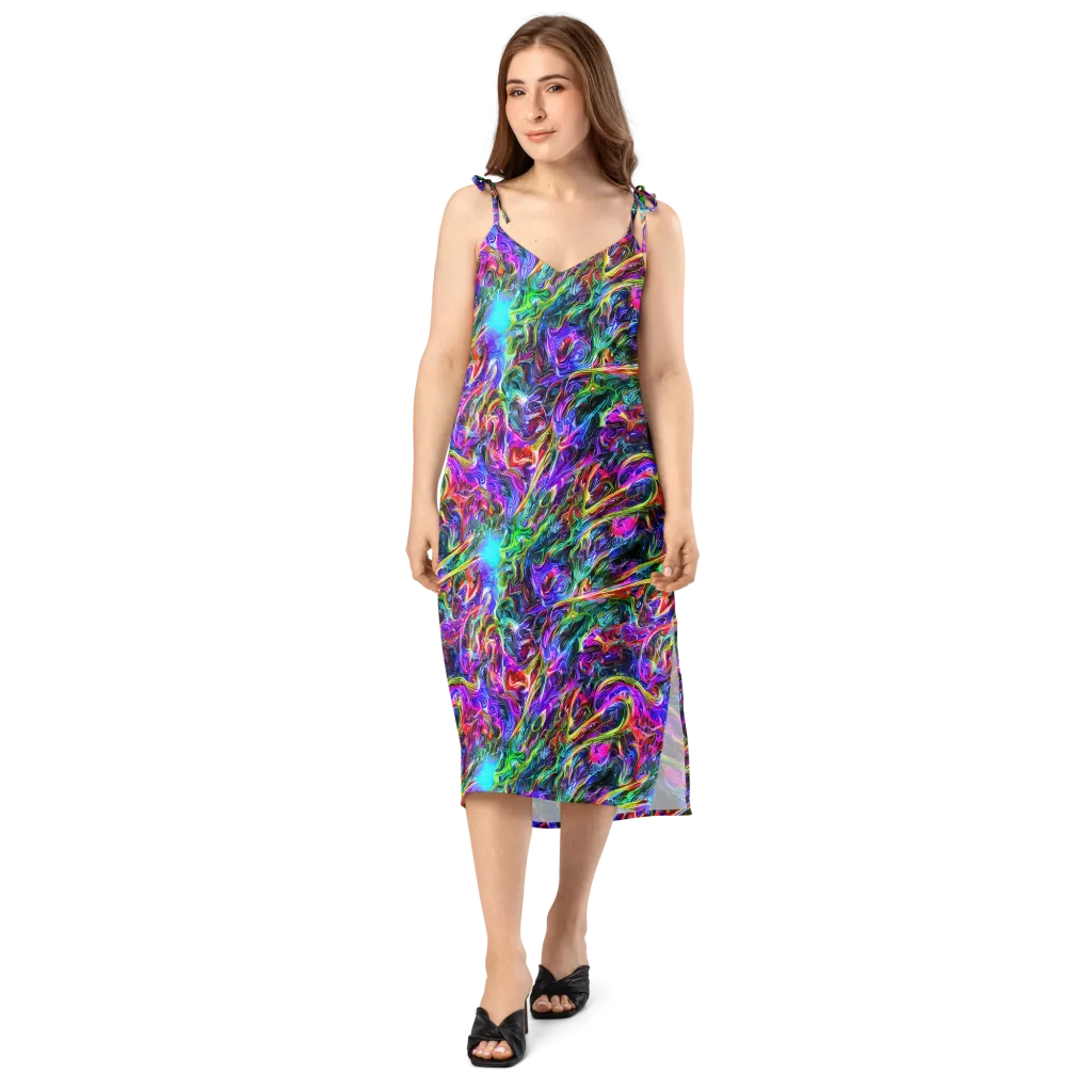 Synthetic Sunset on Slip Dress — Front