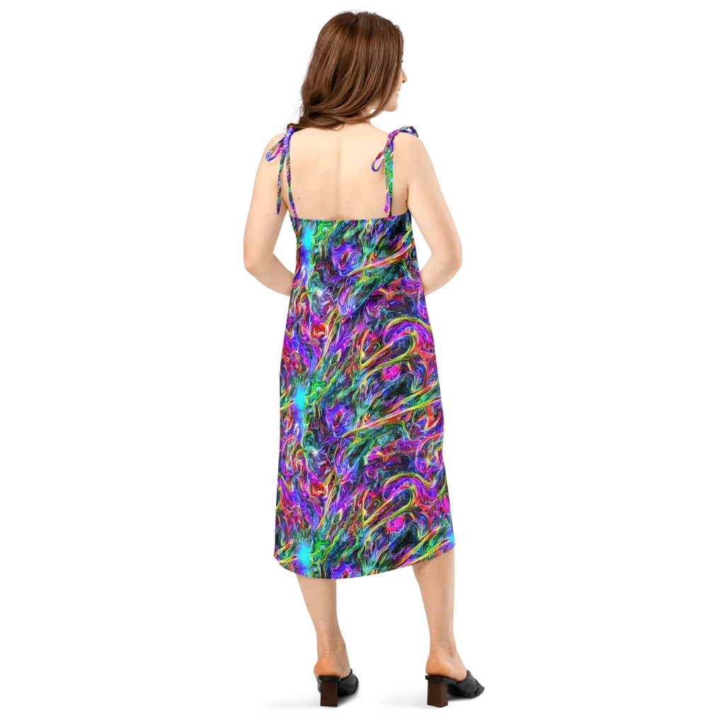 Synthetic Sunset on Slip Dress — Back