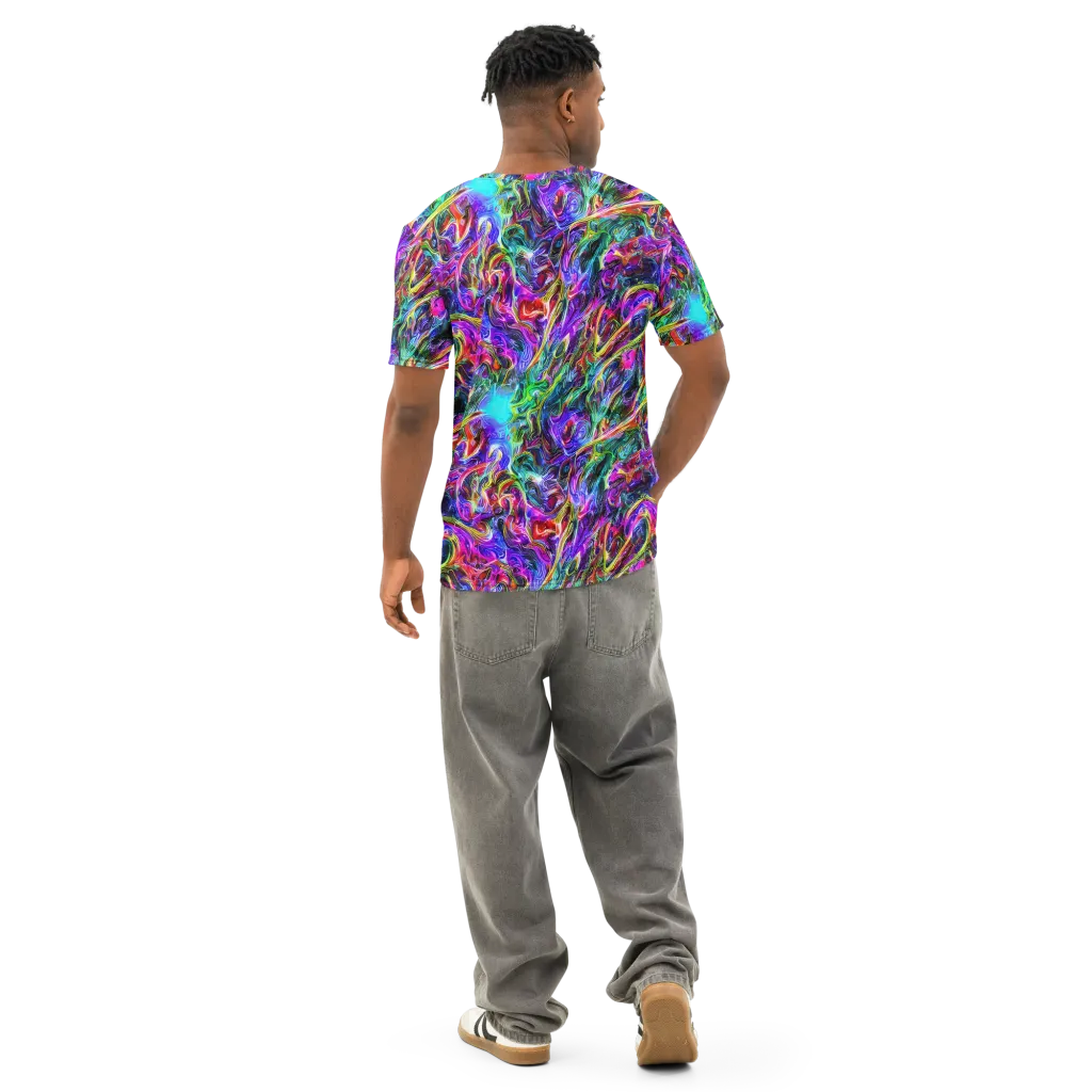 Synthetic Sunset on Men's Cotton Crew Neck T-Shirt — Back
