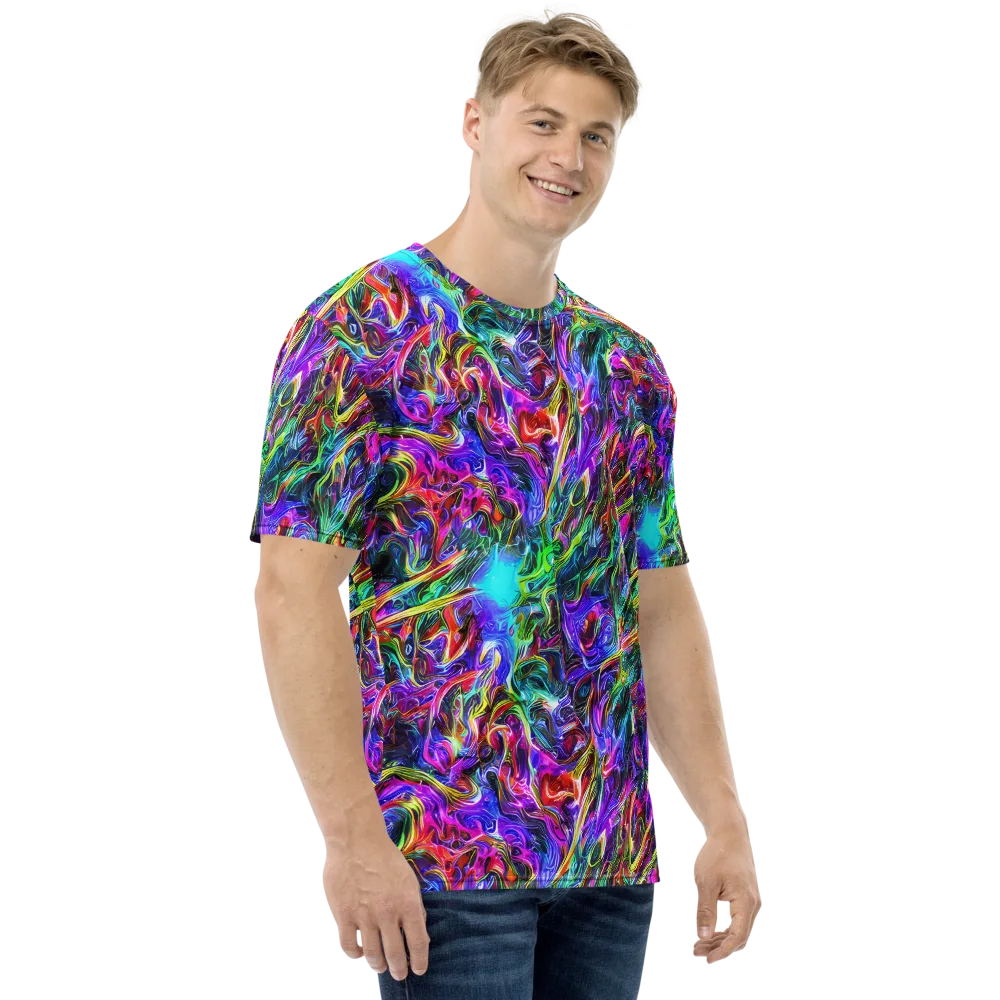 Synthetic Sunset on Men's Crew Neck T-Shirt — Right