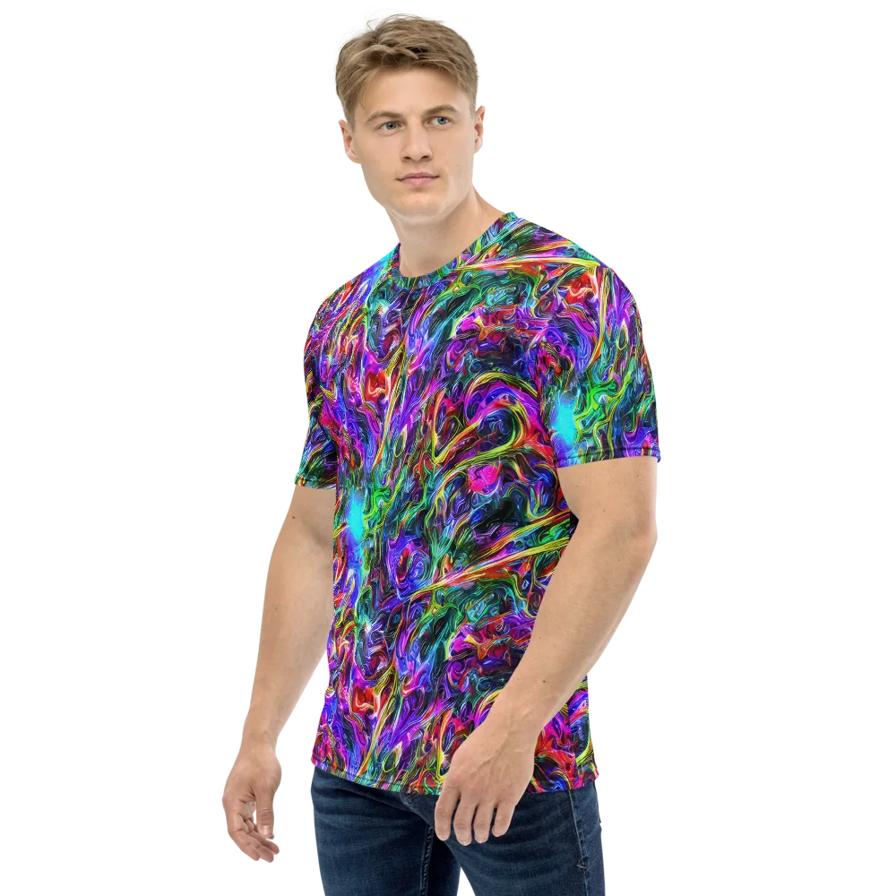 Synthetic Sunset on Men's Crew Neck T-Shirt — Left