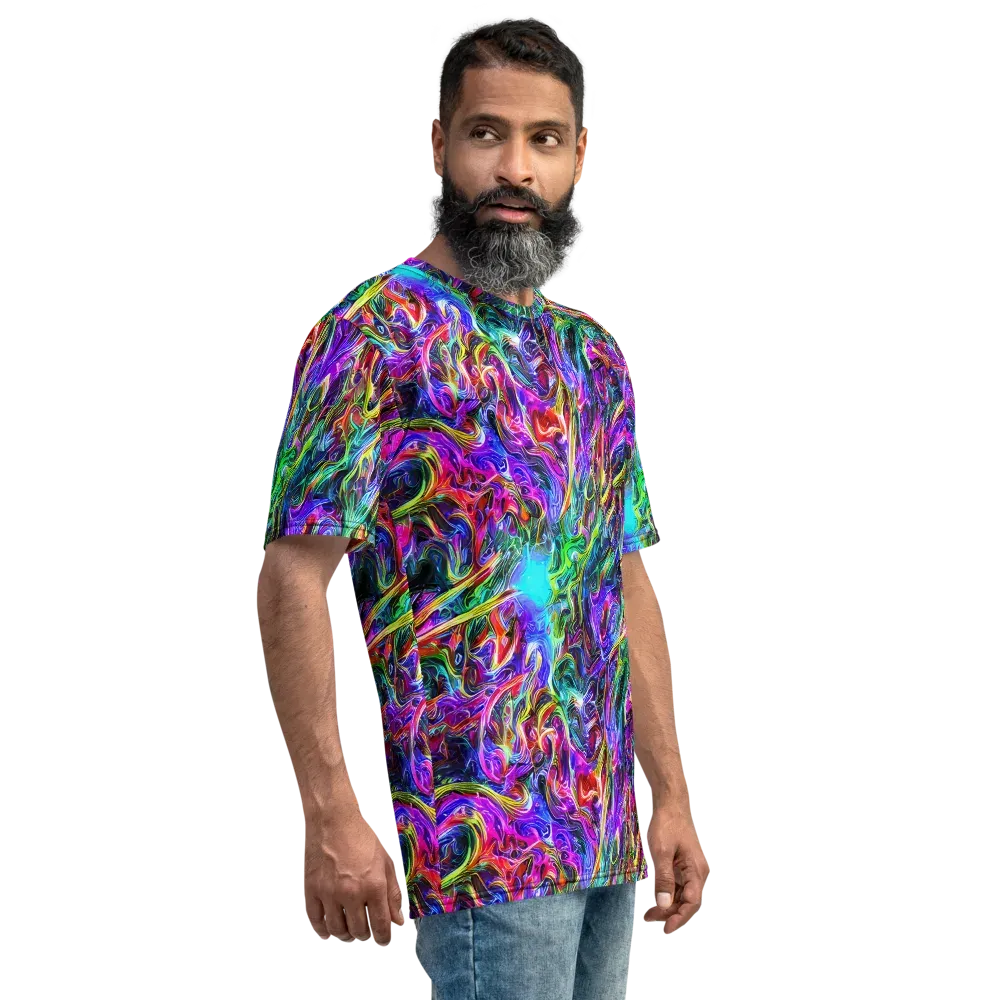 Synthetic Sunset on Men's Crew Neck T-Shirt — Right