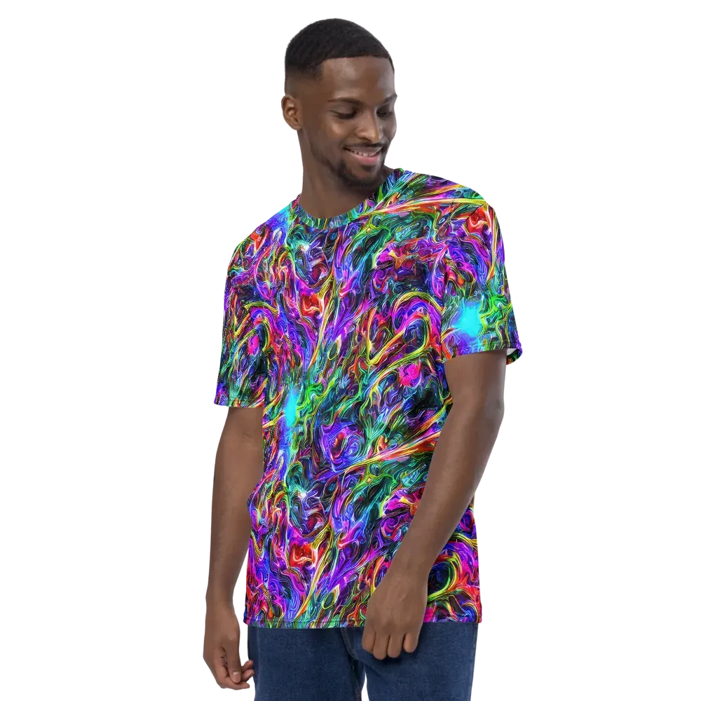 Synthetic Sunset on Men's Crew Neck T-Shirt — Left