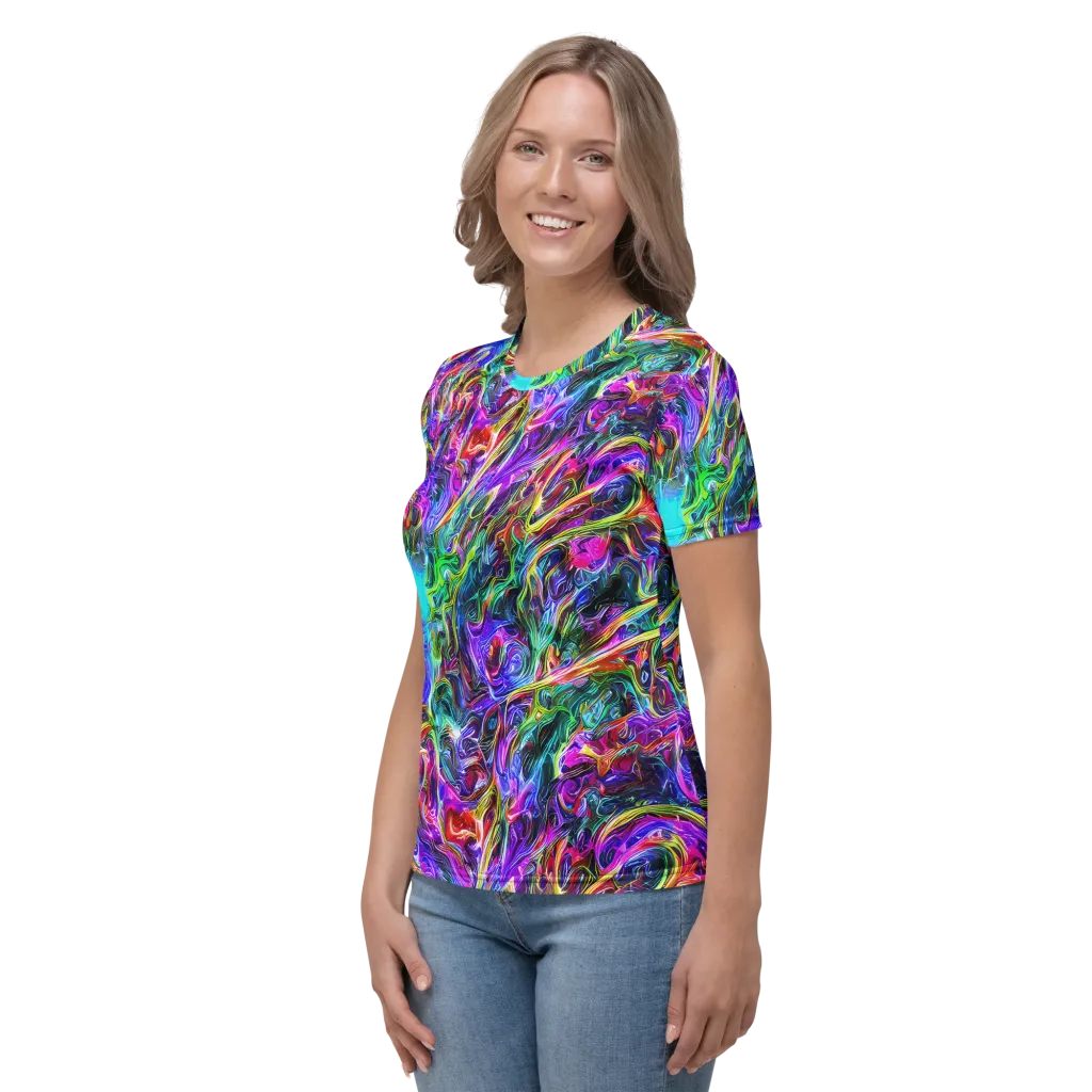 Synthetic Sunset on Women's Crew Neck T-Shirt — Left