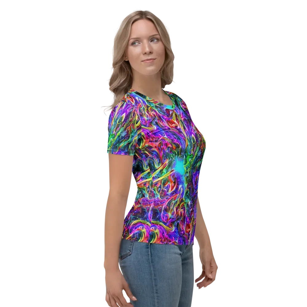 Synthetic Sunset on Women's Crew Neck T-Shirt — Right