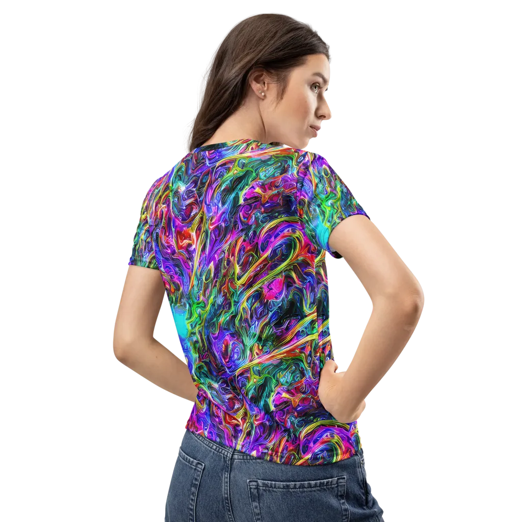 Synthetic Sunset on Women's Crew Neck T-Shirt — Back