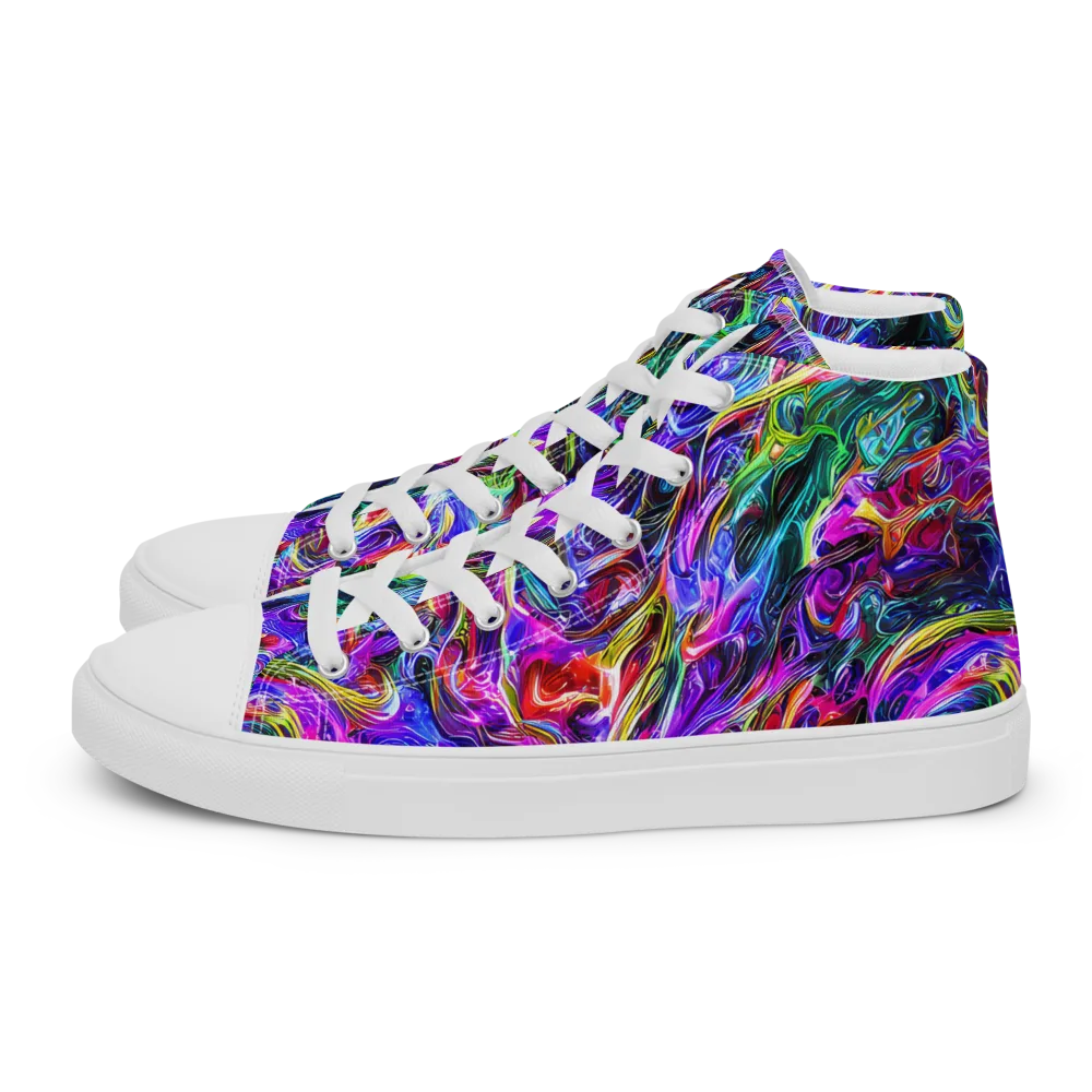 Synthetic Sunset on Women's High Top Canvas Shoes — Left
