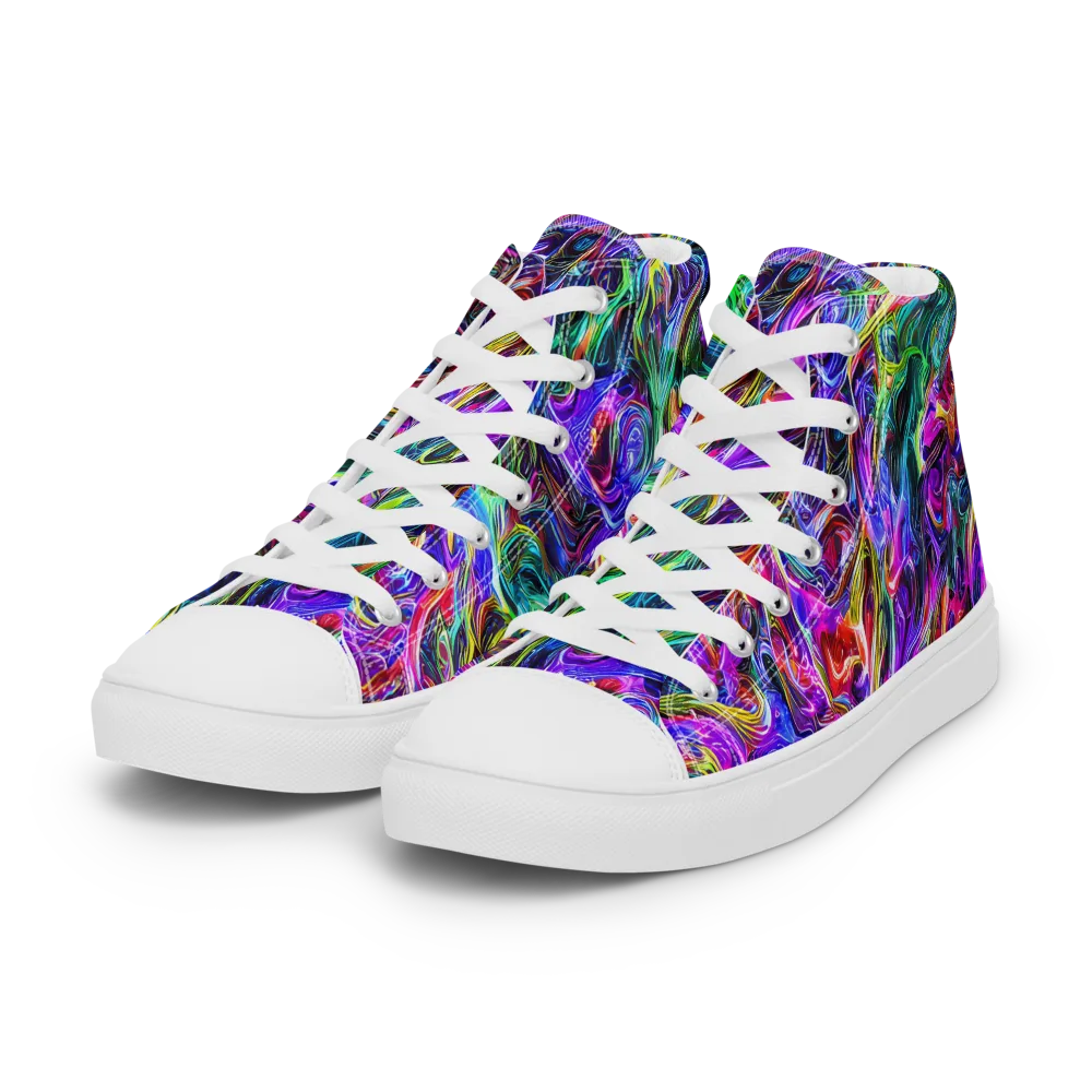 Synthetic Sunset on Women's High Top Canvas Shoes — Left Front