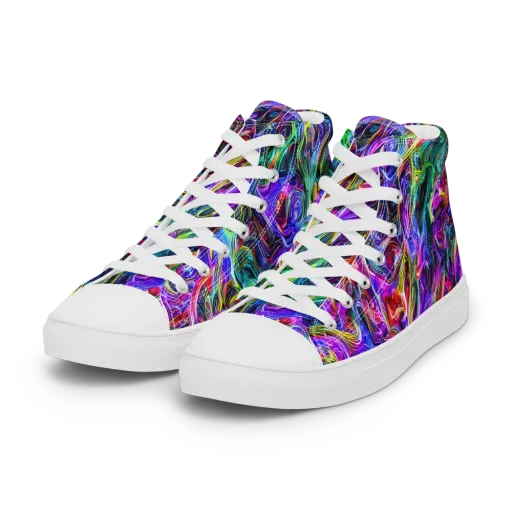 Synthetic Sunset on a Women's High Top Canvas Shoes
