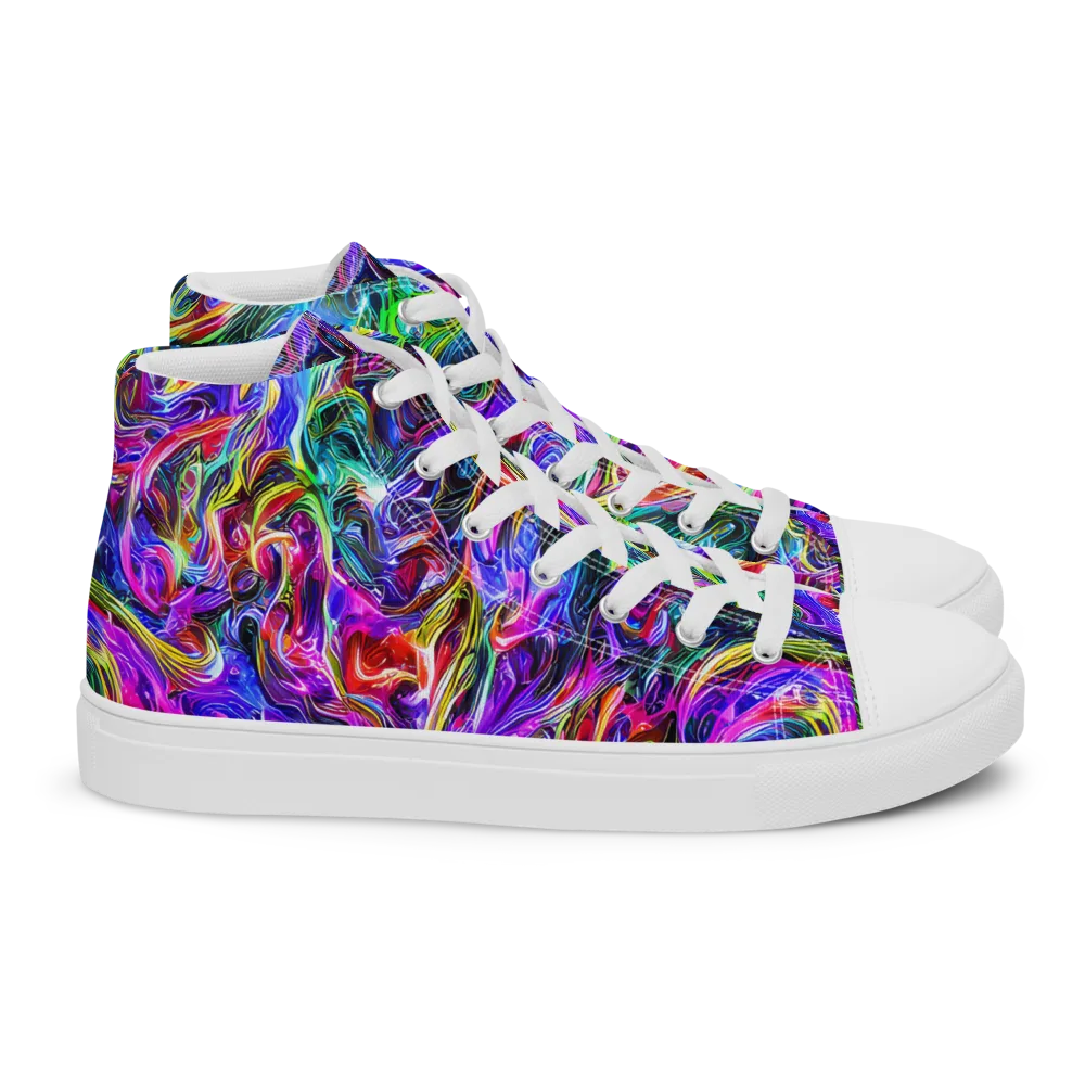 Synthetic Sunset on Women's High Top Canvas Shoes — Right