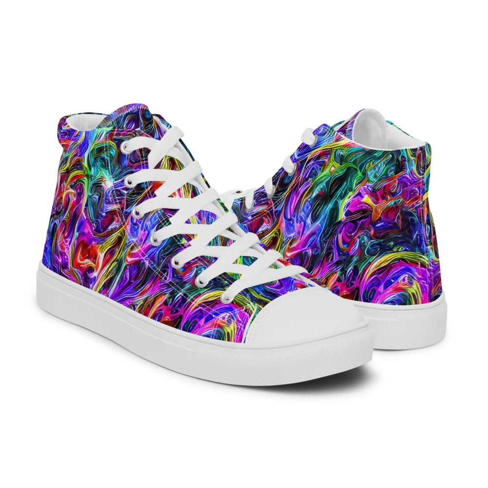 Synthetic Sunset on Women's High Top Canvas Shoes — Right