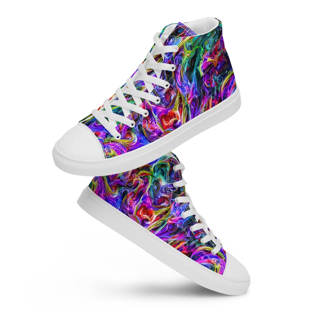 Synthetic Sunset on Women's High Top Canvas Shoes — Front