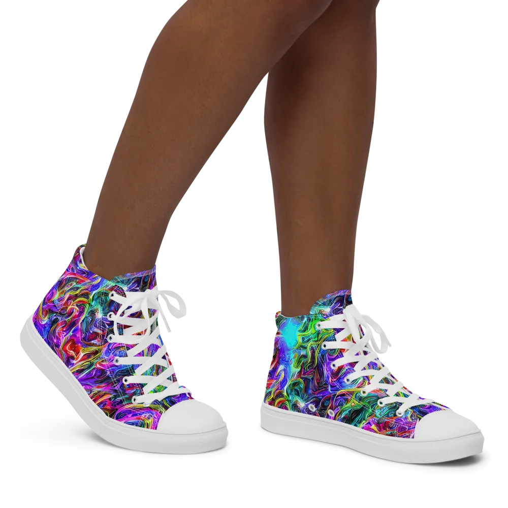 Synthetic Sunset on Women's High Top Canvas Shoes — Right