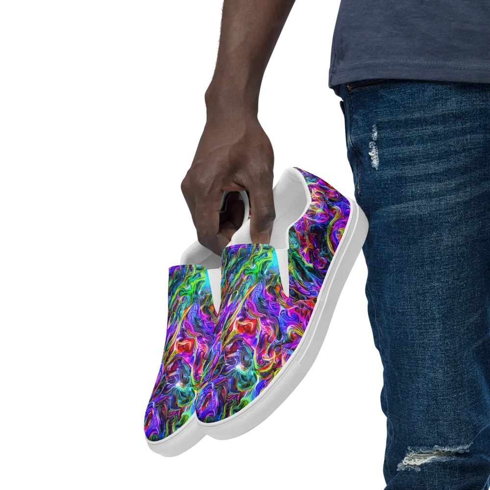 Synthetic Sunset on Men's Slip-On Canvas Shoes — Left Front