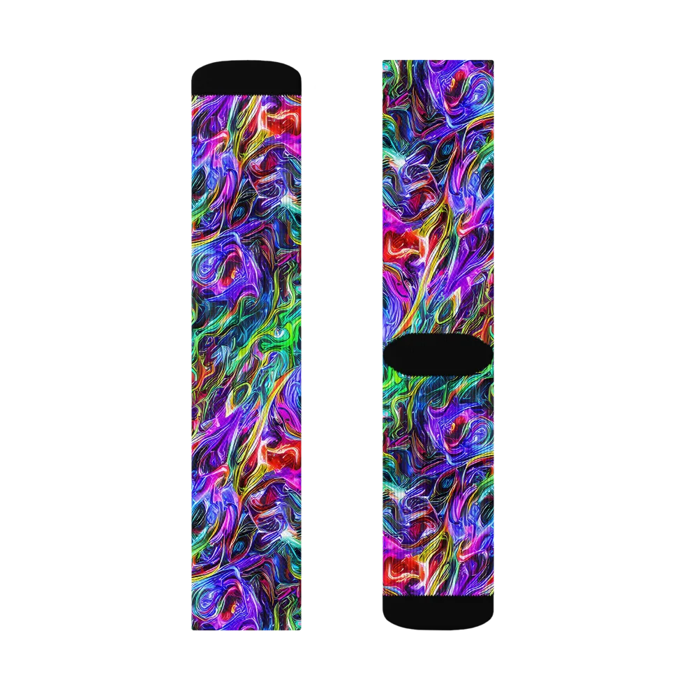 Synthetic Sunset on Socks — Left Sock