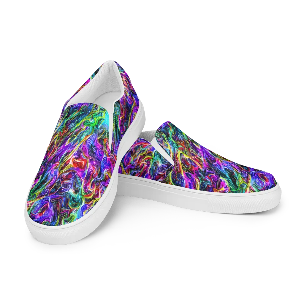 Synthetic Sunset on Women's Slip-On Canvas Shoes — Left Front