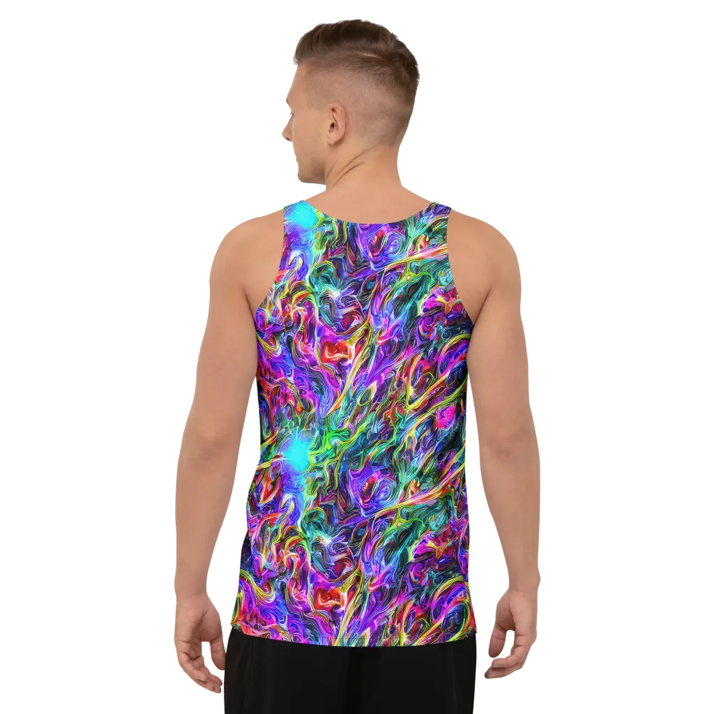 Synthetic Sunset on Men's Tank Top — Back