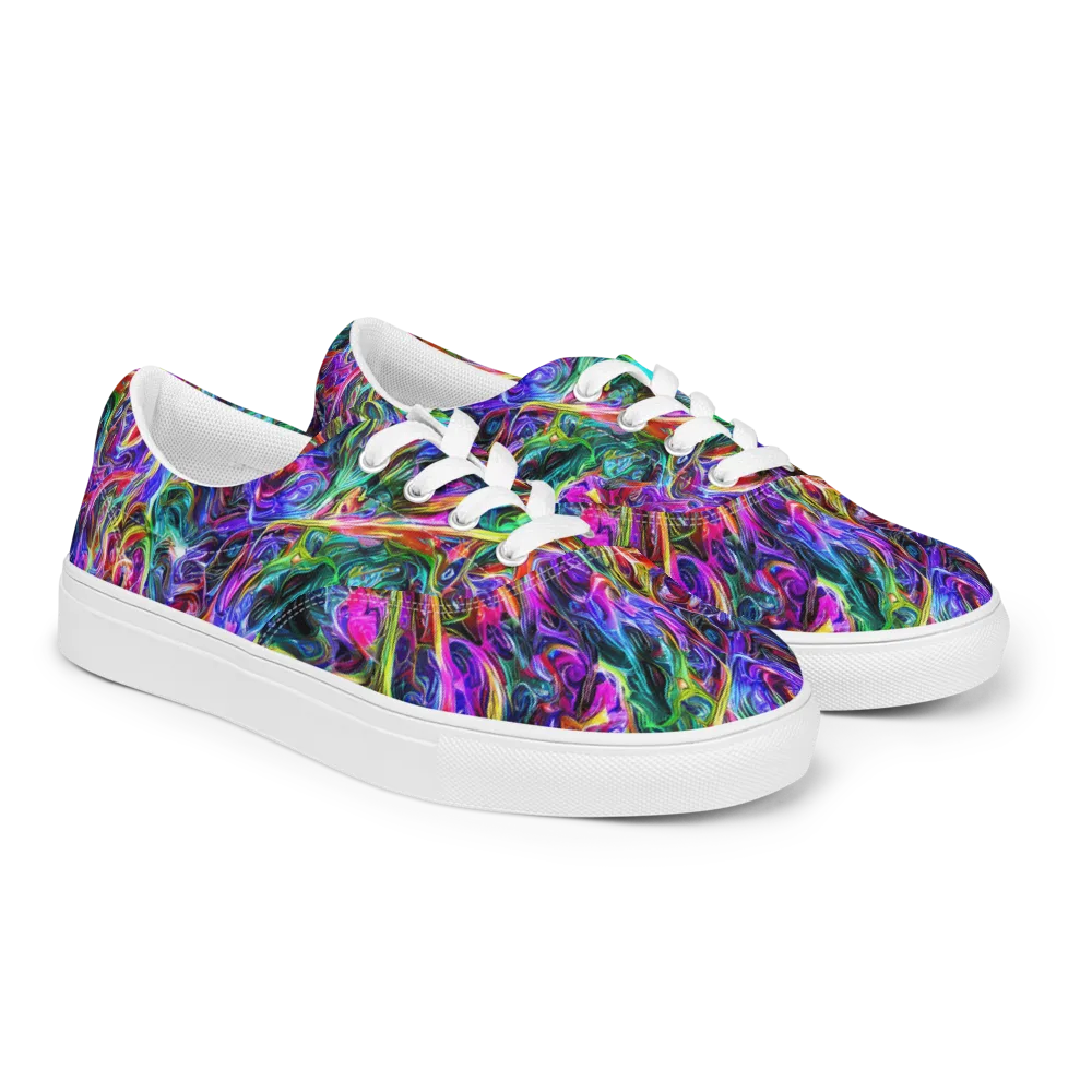 Synthetic Sunset on Men's Lace-Up Canvas Shoes — Right Front