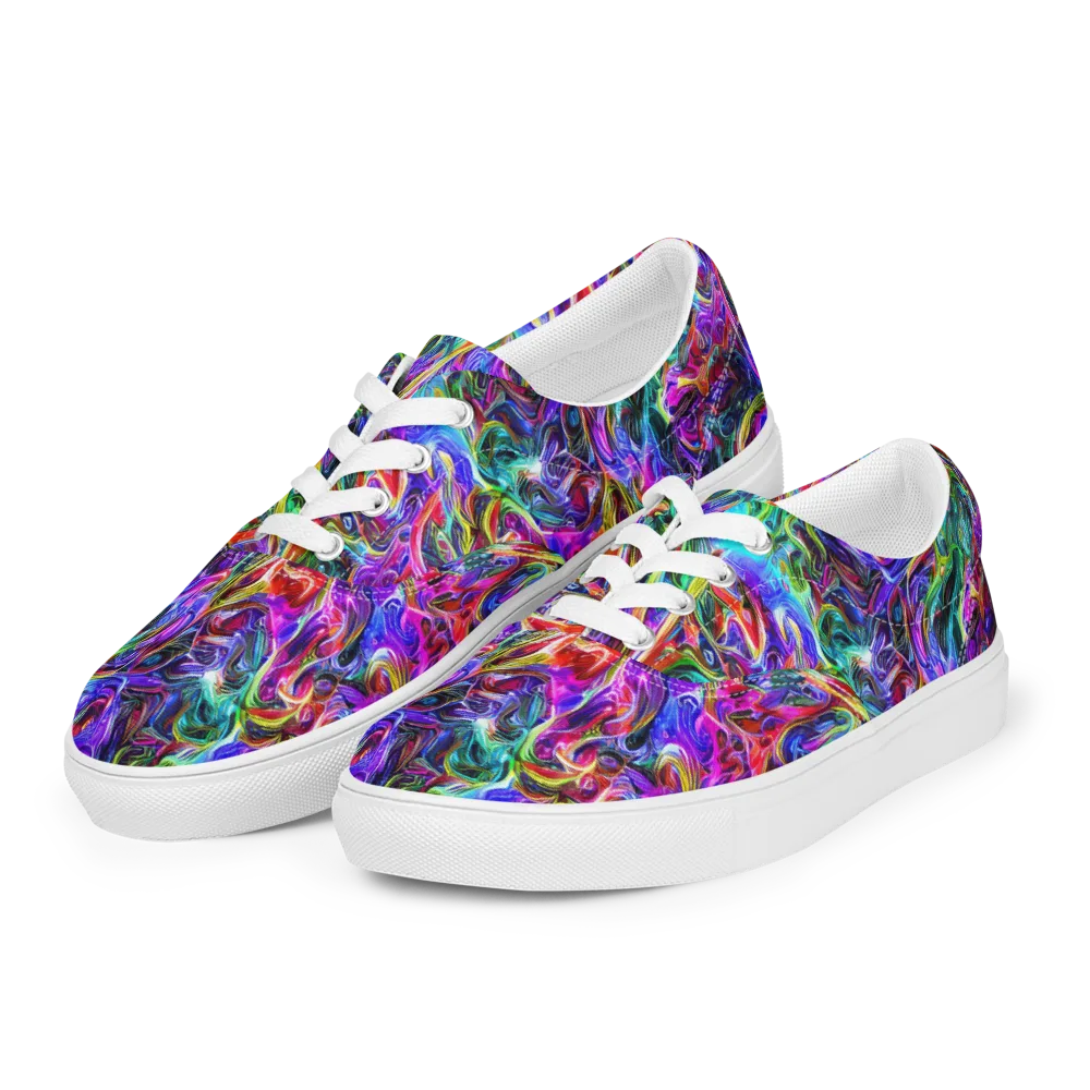 Synthetic Sunset on Men's Lace-Up Canvas Shoes — Left Front