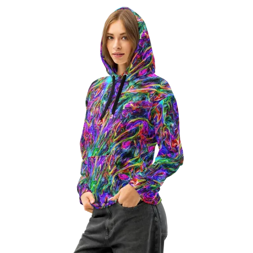 Synthetic Sunset on a Cotton Hoodie