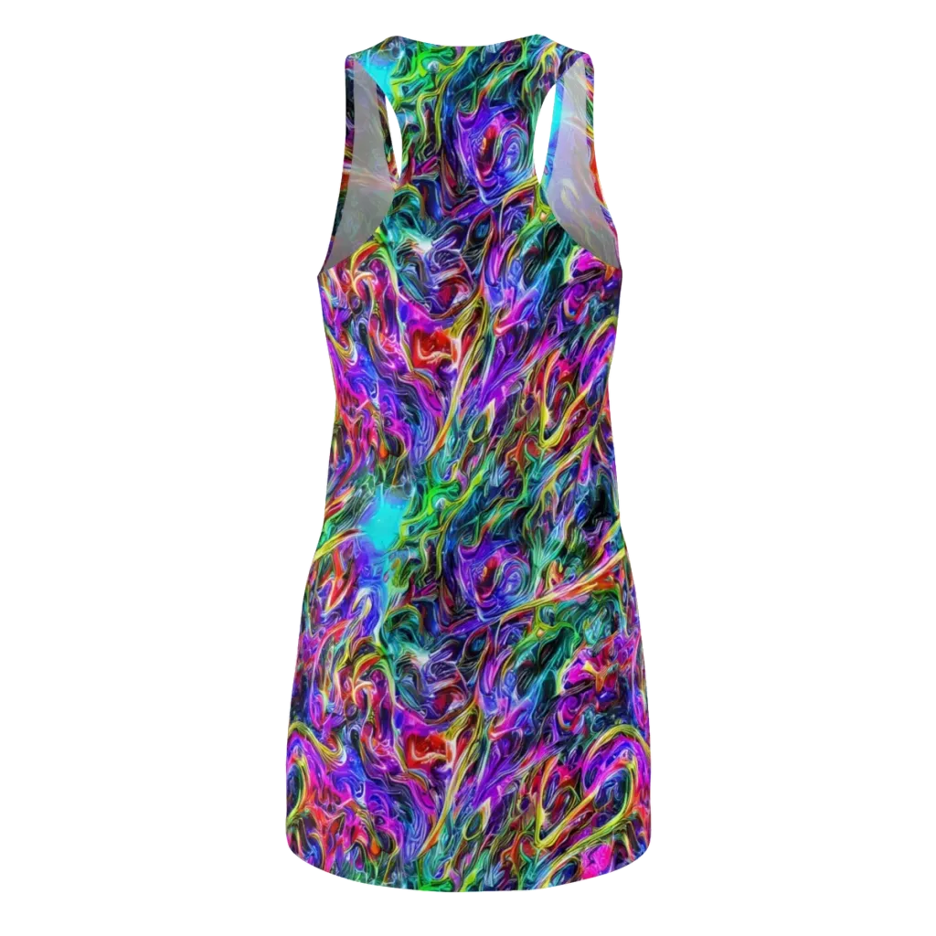 Synthetic Sunset on Racerback Dress — Back