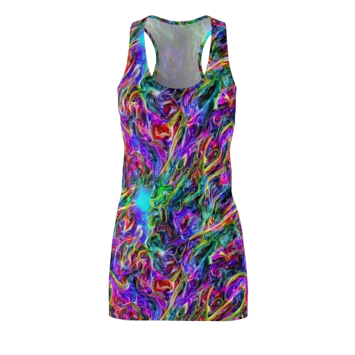 Synthetic Sunset on a Racerback Dress