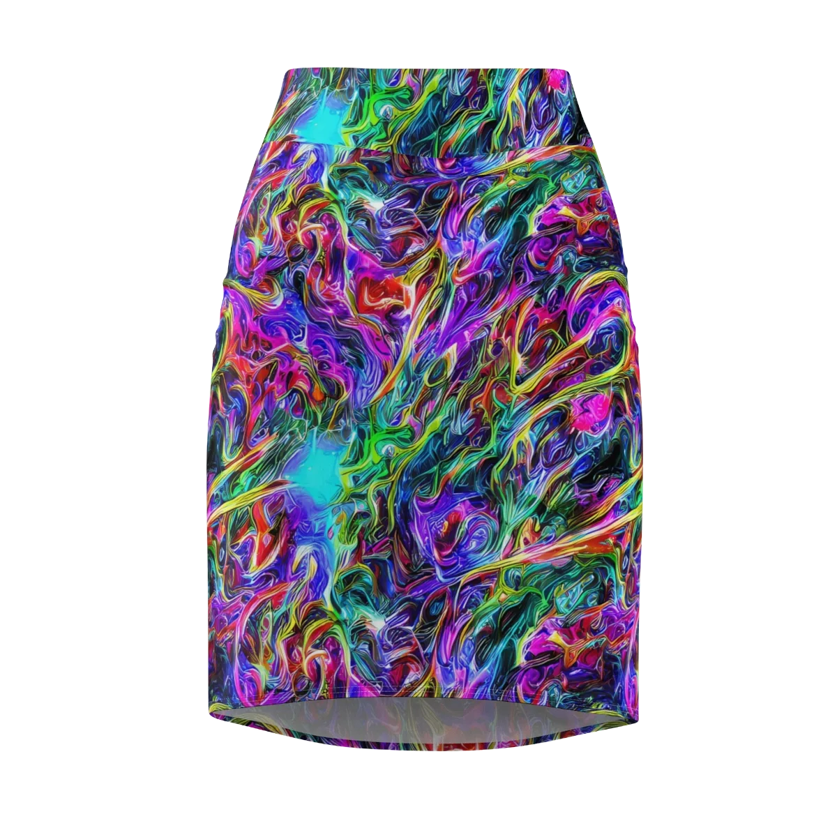 Synthetic Sunset on Pencil Skirt — Front