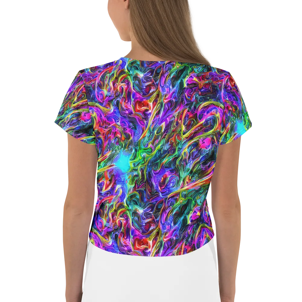 Synthetic Sunset on Crop Tee — Back