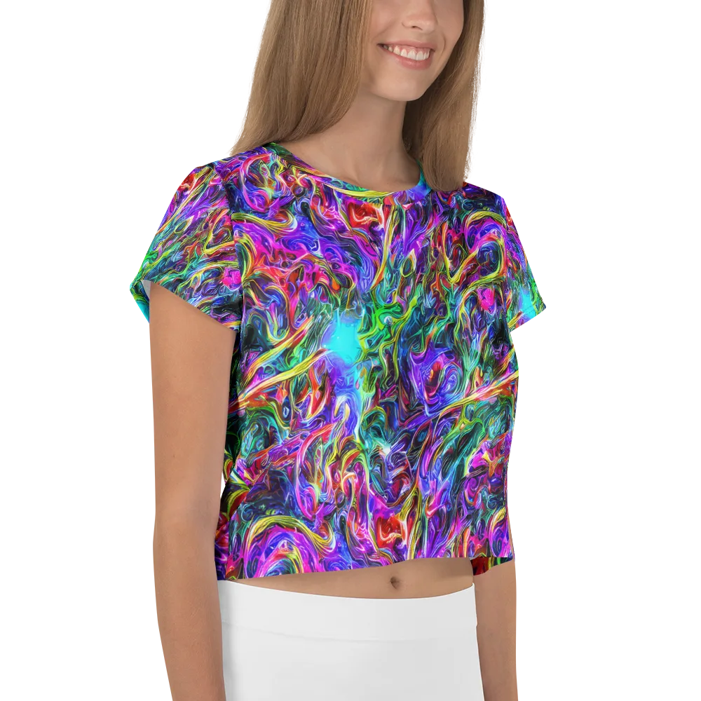 Synthetic Sunset on Crop Tee — Right