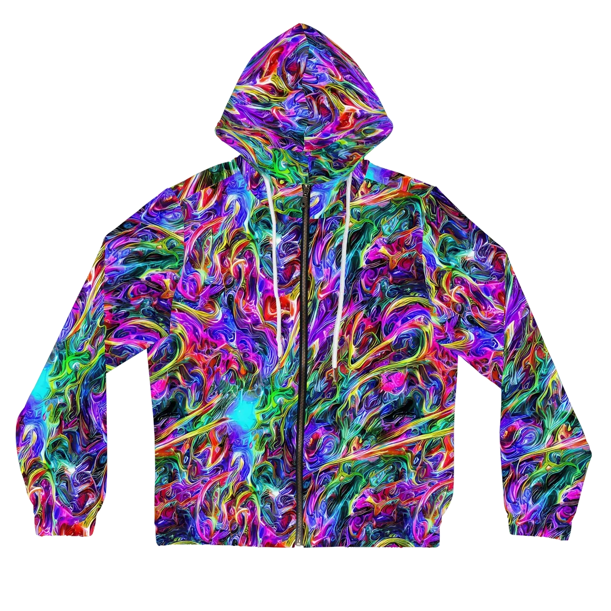 Synthetic Sunset on Women's Full-Zip Hoodie — Front