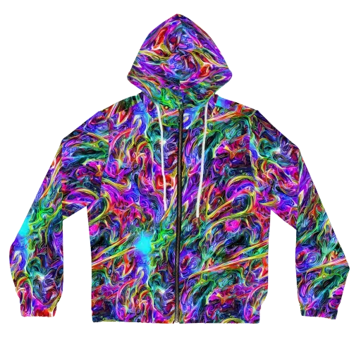 Synthetic Sunset on a Women's Full-Zip Hoodie