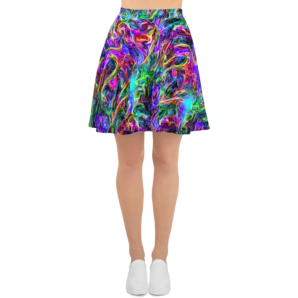 Synthetic Sunset on Skater Skirt — Front