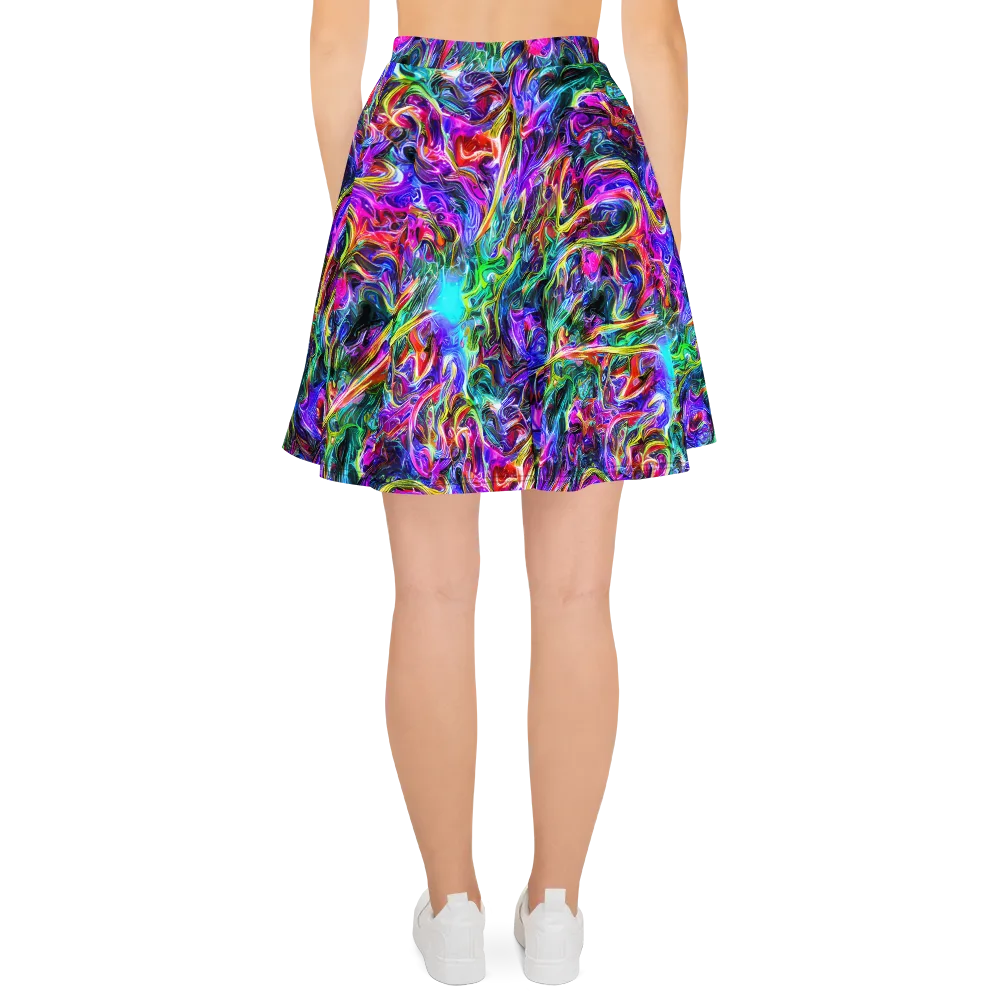 Synthetic Sunset on Skater Skirt — Back