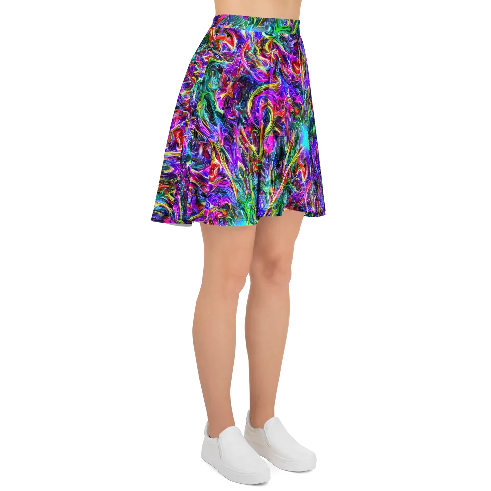 Synthetic Sunset on Skater Skirt — Right