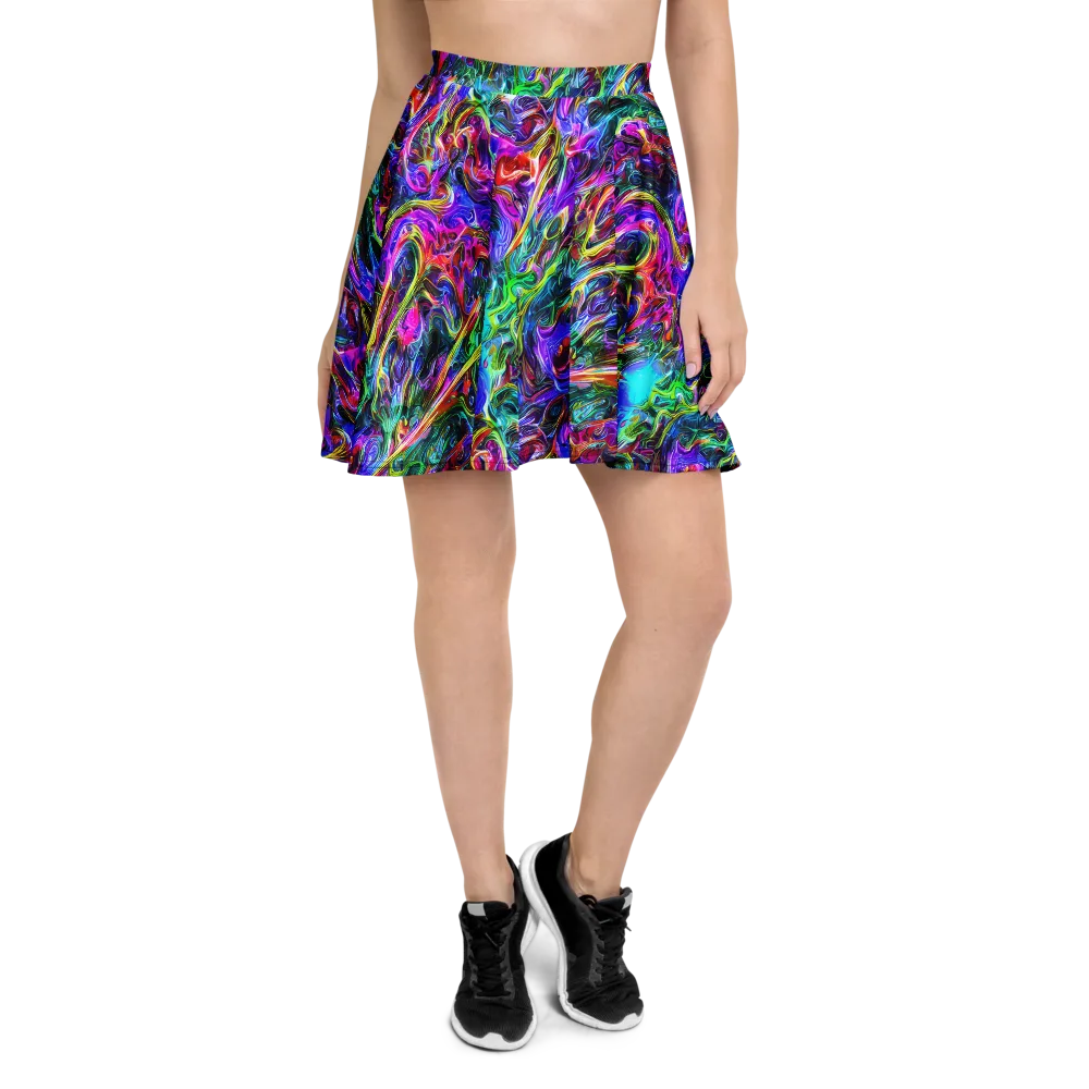 Synthetic Sunset on Skater Skirt — Front