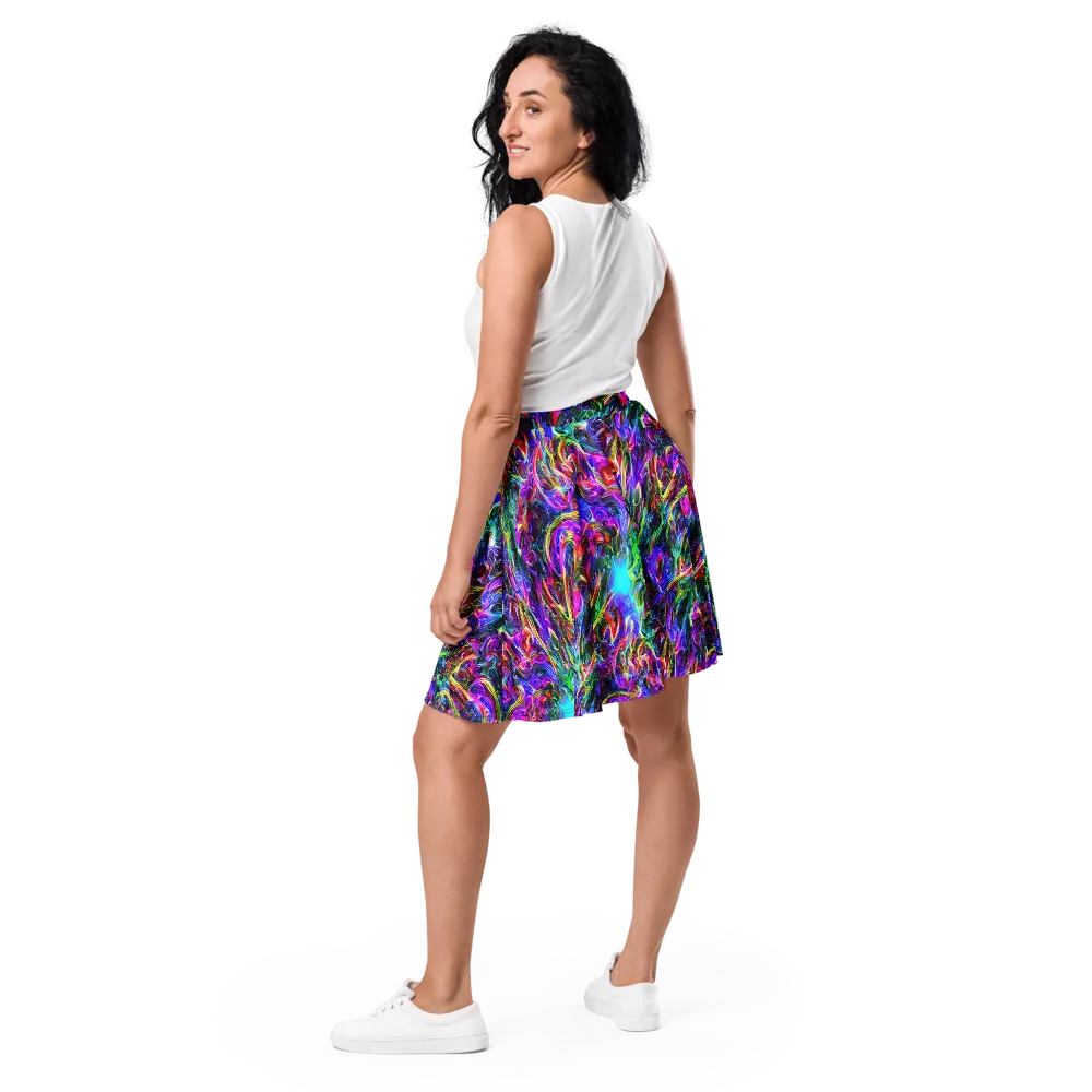 Synthetic Sunset on Skater Skirt — Back
