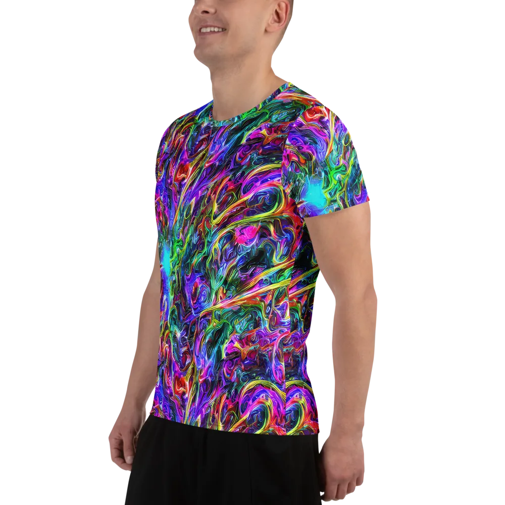 Synthetic Sunset on Men's Athletic T-Shirt — Left