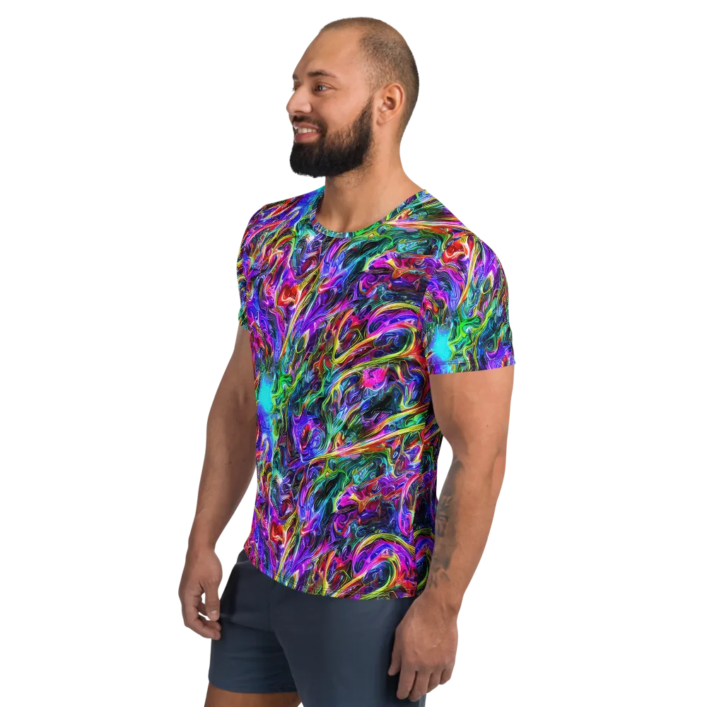 Synthetic Sunset on Men's Athletic T-Shirt — Left