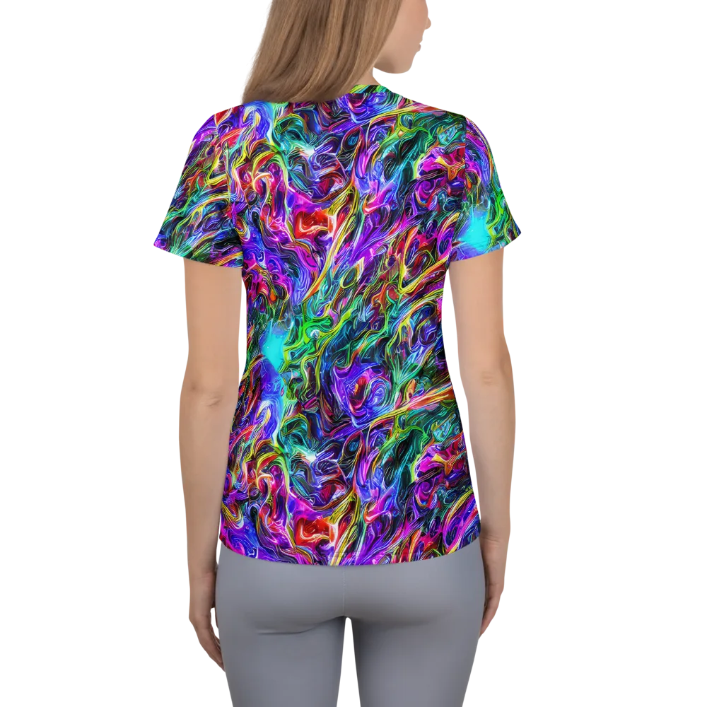 Synthetic Sunset on Women's Athletic T-Shirt — Back