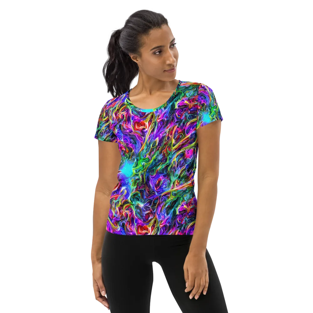 Synthetic Sunset on Women's Athletic T-Shirt — Front