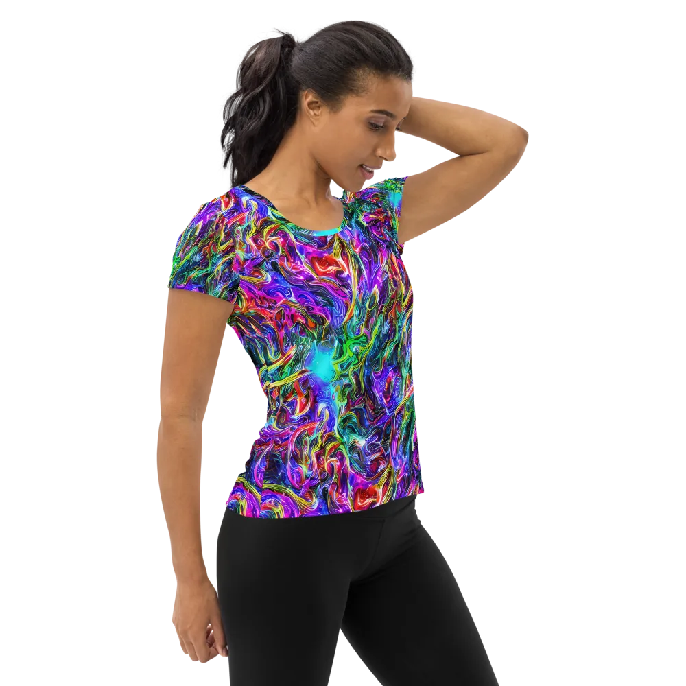 Synthetic Sunset on Women's Athletic T-Shirt — Right