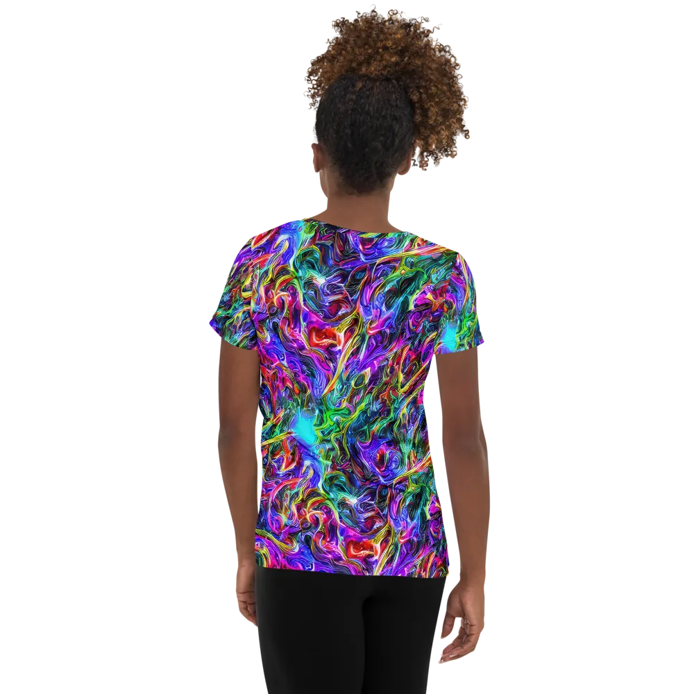 Synthetic Sunset on Women's Athletic T-Shirt — Back
