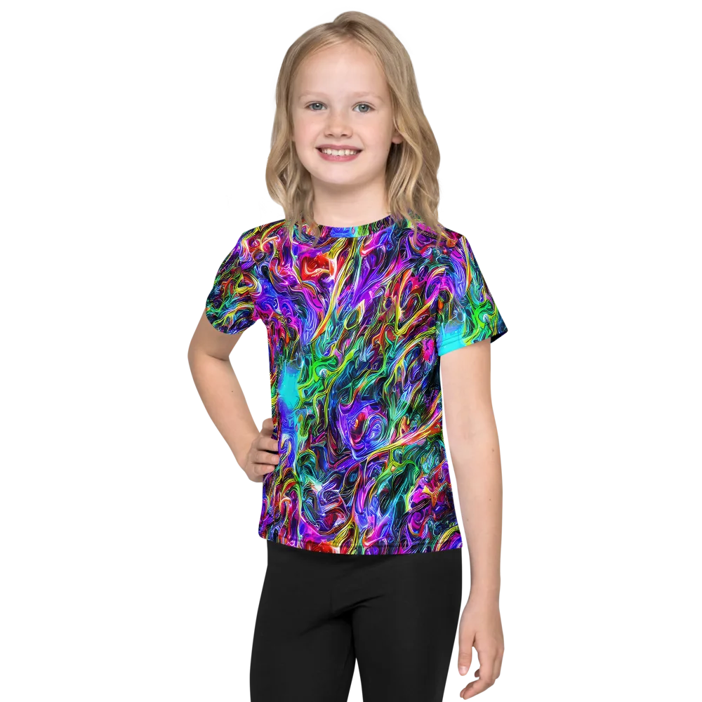 Synthetic Sunset on Kids Crew Neck T-Shirt — Front