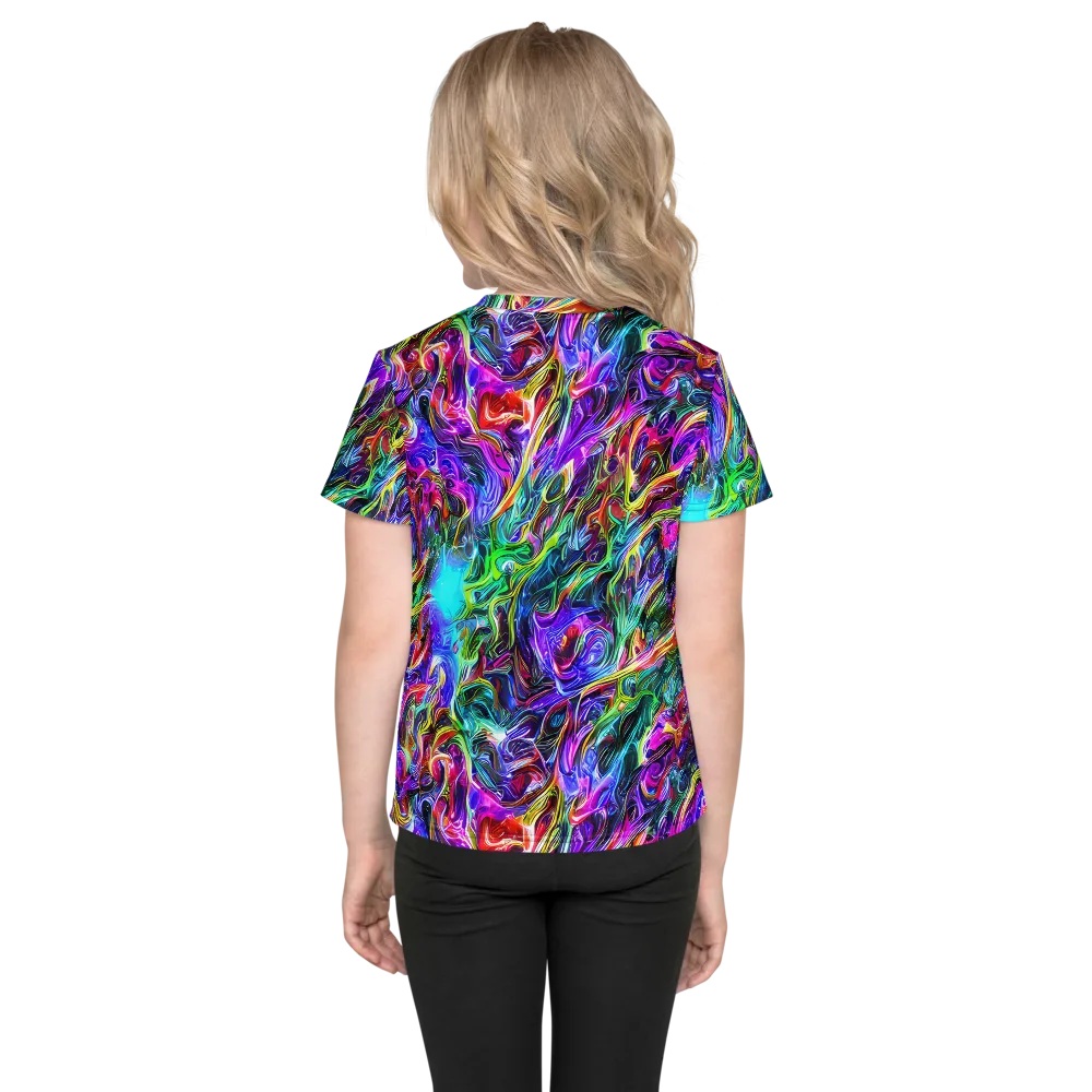 Synthetic Sunset on Kids Crew Neck T-Shirt — Back