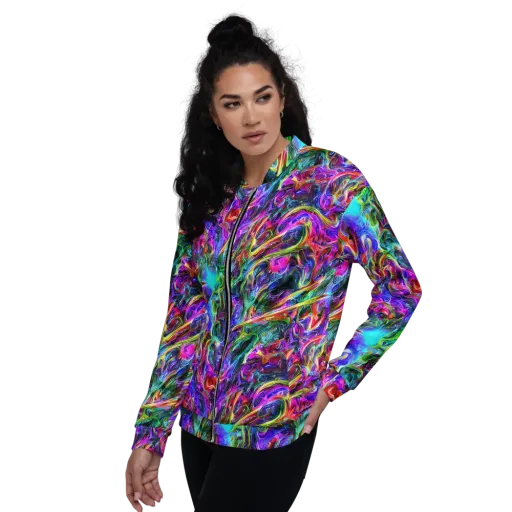 Synthetic Sunset on a Bomber Jacket