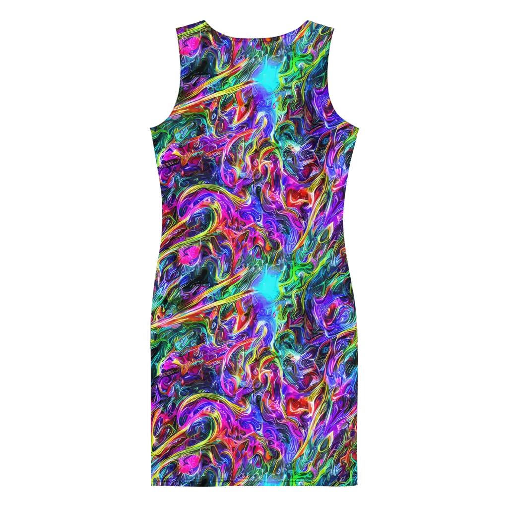 Synthetic Sunset on Bodycon Dress — Back