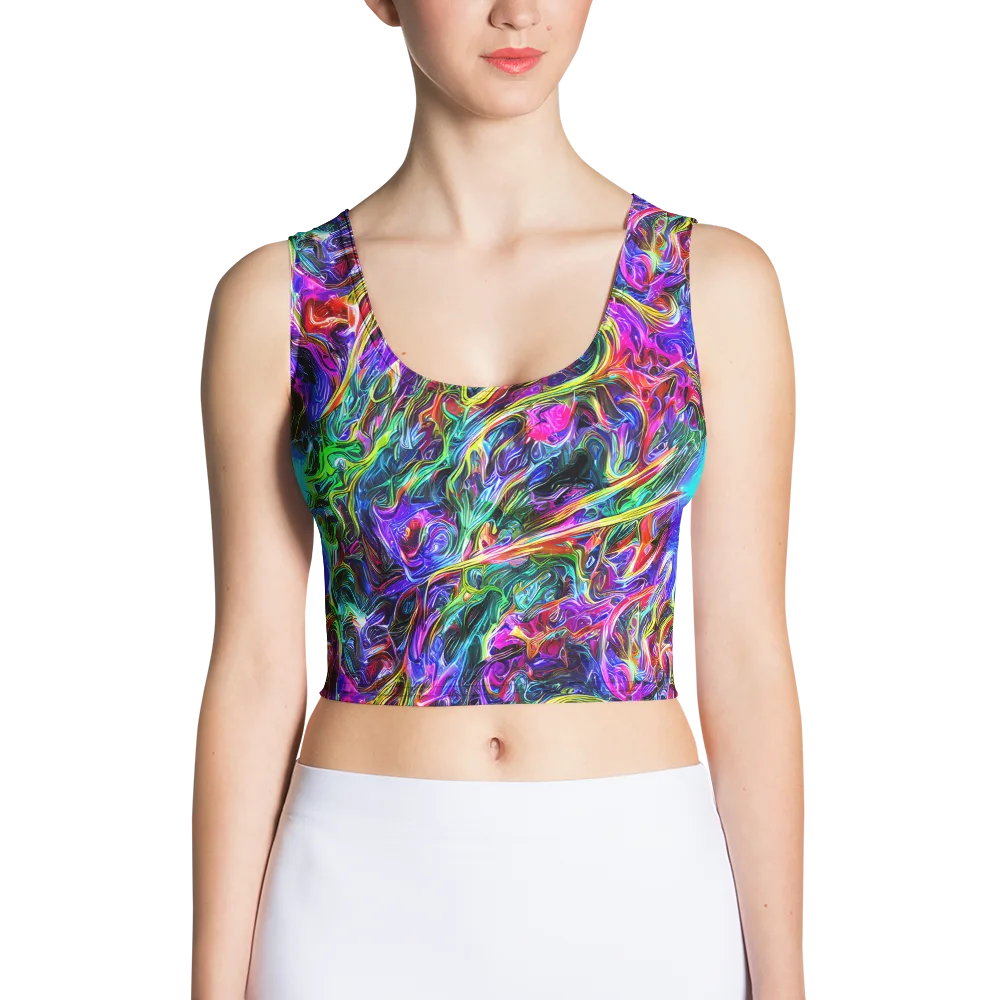 Synthetic Sunset on Crop Top — Front
