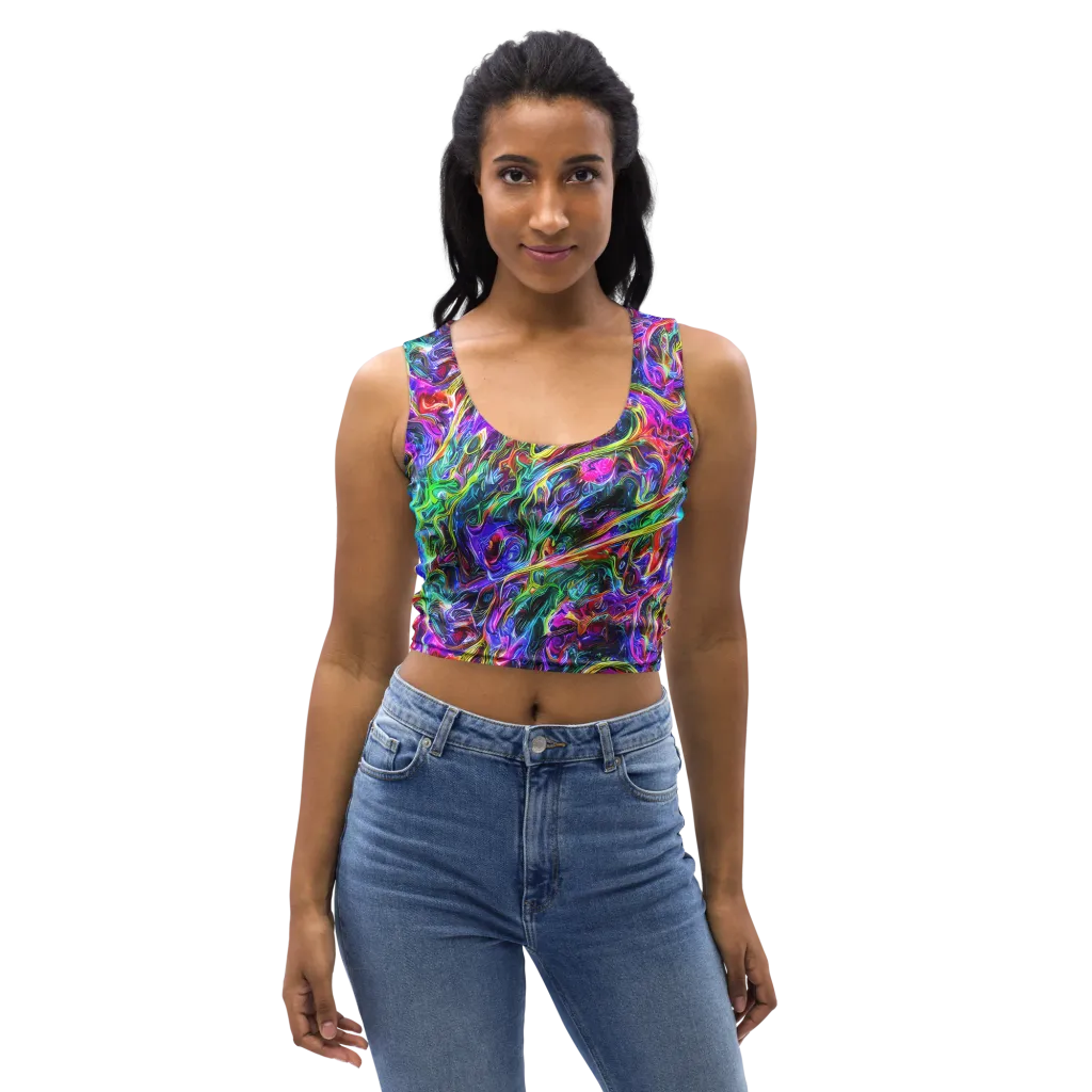 Synthetic Sunset on Crop Top — Front